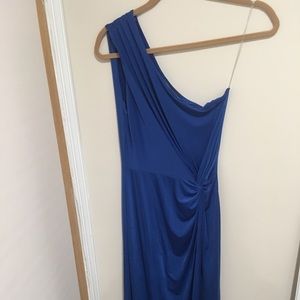 Blue one shoulder gown